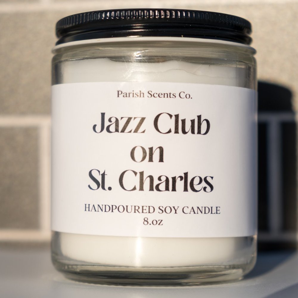 A New Orleans Candle by Parish Scents 8 OZ - Jazz Club on St. Charles - Picture 3 of 6